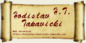 Hodislav Tapavički vizit kartica